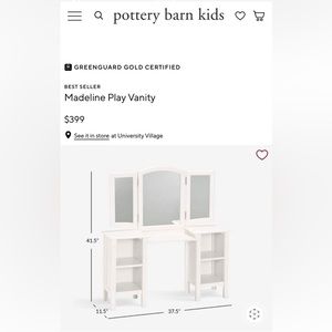 Pottery Barn Madeline Vanity and Madeline Stool